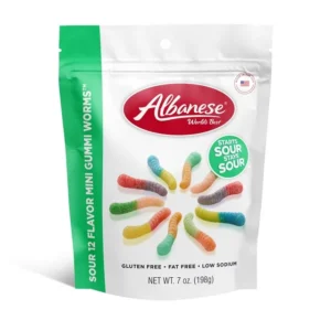 ALBANESE SOUR NEON WORMS 7.5OZ
