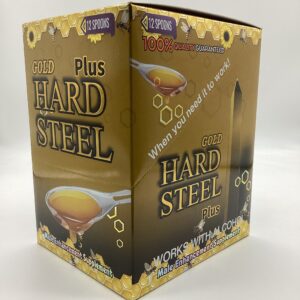HARD STEEL SPOON HONEY GOLD PLUS 12CT